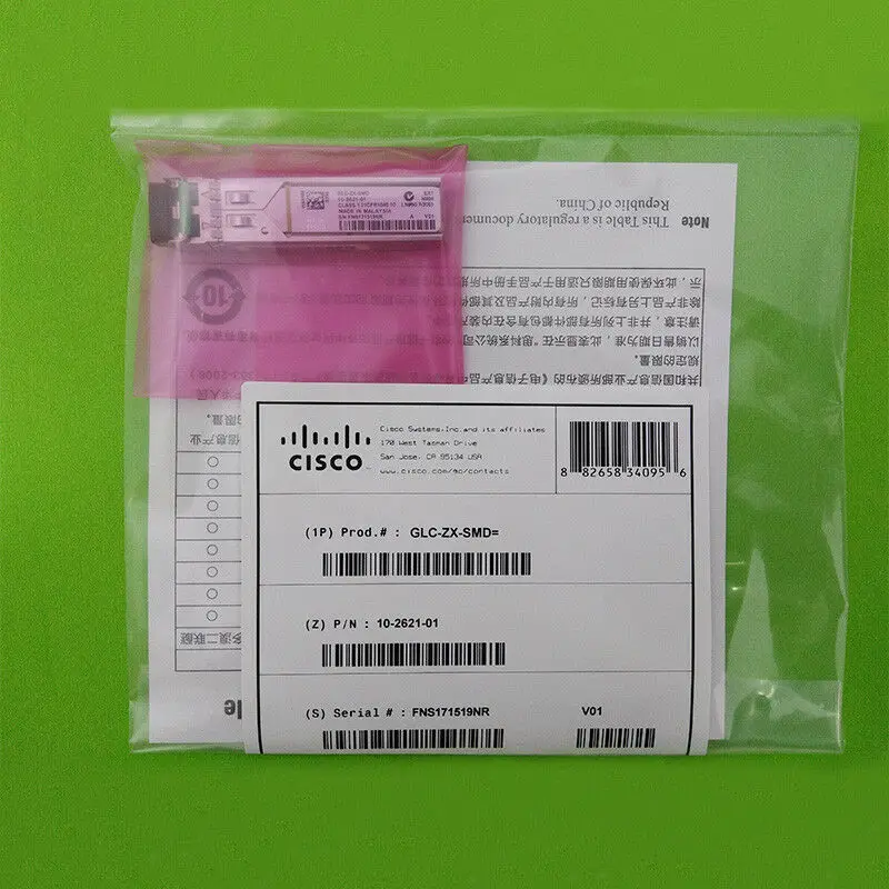 100% Original GLC-ZX-SMD 1000BASE-ZX SFP Transceiver Module, SMF, 1550nm, DOM for CISCO Router and Switch
100% Original GLC-ZX-SMD 1000BASE-ZX SFP Transceiver Module, SMF, 1550nm, DOM for CISCO Router and Switch