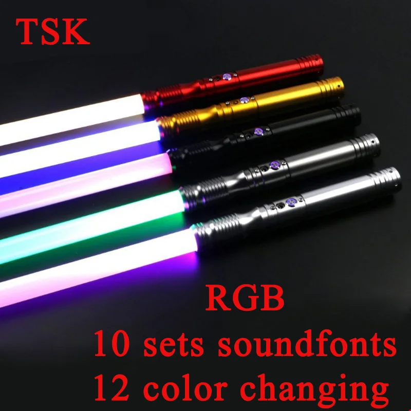 RGB Light Saber Luminous Sword with Sound And Light Metal Hilt for Heavy Dueling 12 Color LED Change Volume Children's Toys
RGB Light Saber Luminous Sword with Sound And Light Metal Hilt for Heavy Dueling 12 Color LED Change Volume Children's Toys
