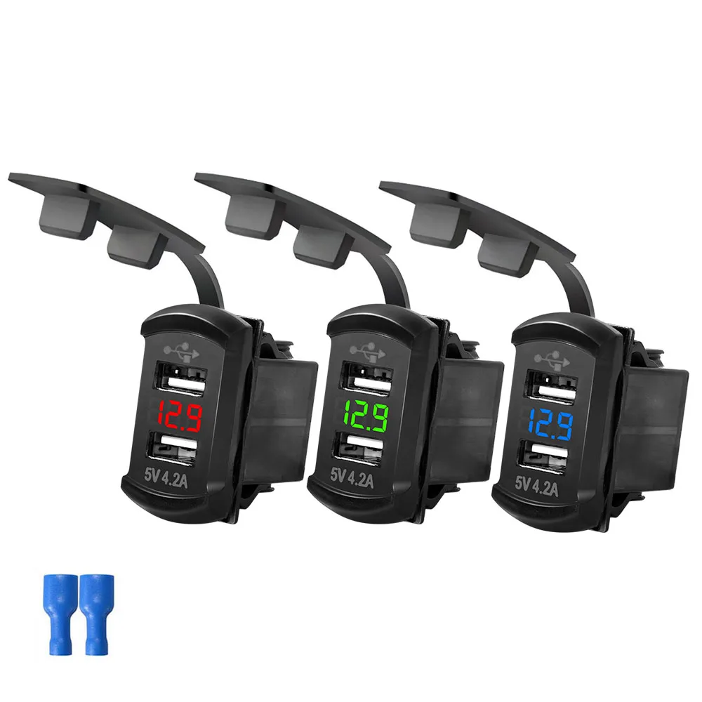 Universal Dual USB Car Charger 12V 24V 4.2A Display Voltage USB Ports Auto Socket Adapter Phone Charger for Car Boat Motorcycle
Universal Dual USB Car Charger 12V 24V 4.2A Display Voltage USB Ports Auto Socket Adapter Phone Charger for Car Boat Motorcycle