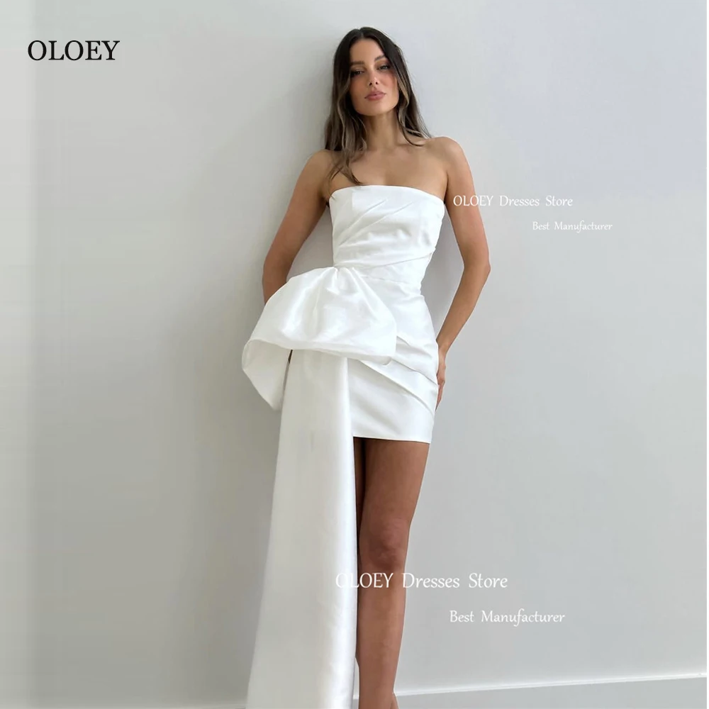 OLOEY, короткие свадебные платья без бретелек, атласное мини-платье с бантом и шлейфом для невесты, коктейльное платье, платье для выпускного вечера, платья
OLOEY, короткие свадебные платья без бретелек, атласное мини-платье с бантом и шлейфом для невесты, коктейльное платье, платье для выпускного вечера, платья
