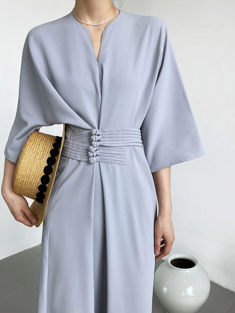 Minimalist Solid Straight Maxi Dress Elegant Office Lady V-neck Half Sleeve Casual Dresses Women's Bandage Formal Party Dress
Minimalist Solid Straight Maxi Dress Elegant Office Lady V-neck Half Sleeve Casual Dresses Women's Bandage Formal Party Dress