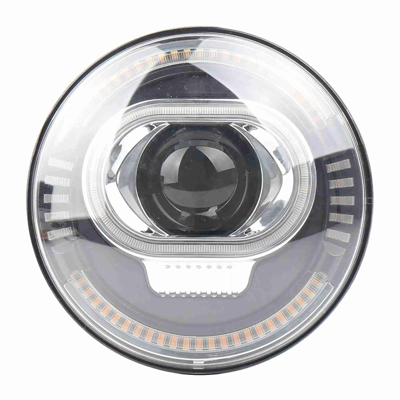 7 Inch Round LED Motorcycle Headlight with Beam, Amber & White DRL Halo Ring Angle Eyes for Touring Softail
7 Inch Round LED Motorcycle Headlight with Beam, Amber & White DRL Halo Ring Angle Eyes for Touring Softail