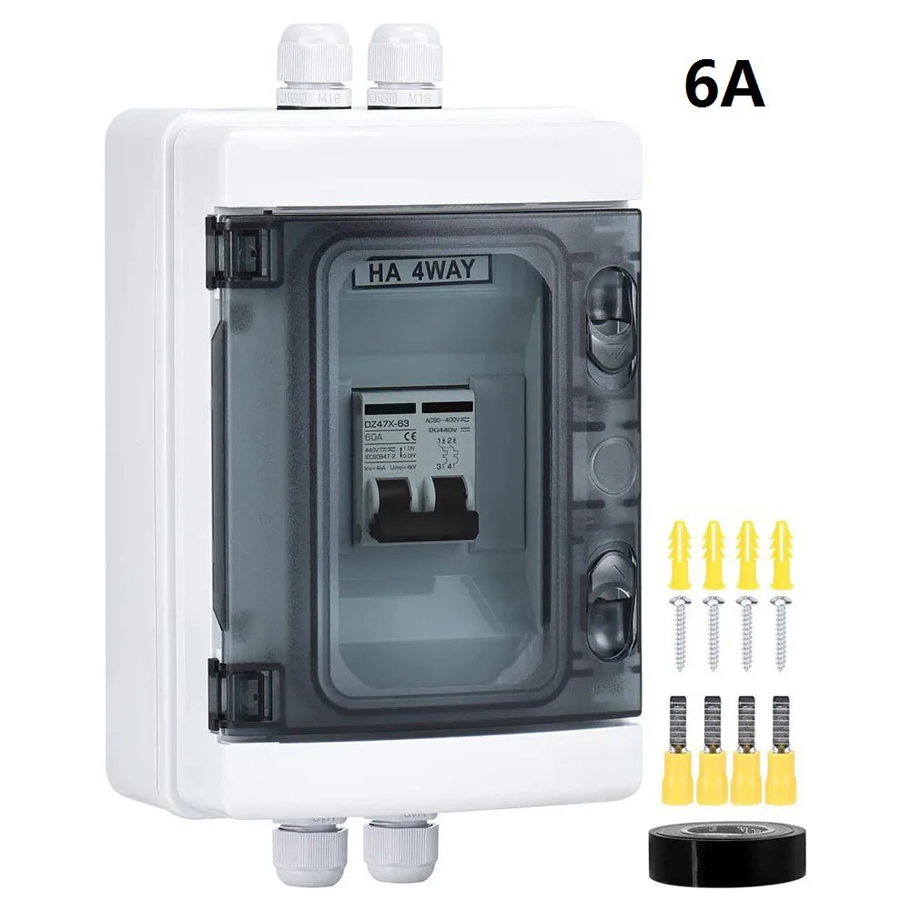 PV Disconnect Switch DC440V 15-60A IP65 Box Circuit Breaker For Solar System HA-4 2P Waterproof Circuit Breaker 6A-125A
PV Disconnect Switch DC440V 15-60A IP65 Box Circuit Breaker For Solar System HA-4 2P Waterproof Circuit Breaker 6A-125A
