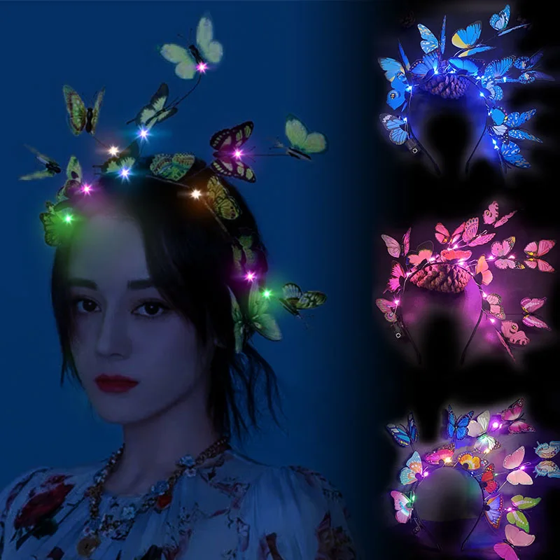 LED Light Butterfly Headbands Women Fairy Wreath Headwear Flying Butterfly Hairband Hair Hoop Bridal Wedding Party Photo Props
LED Light Butterfly Headbands Women Fairy Wreath Headwear Flying Butterfly Hairband Hair Hoop Bridal Wedding Party Photo Props