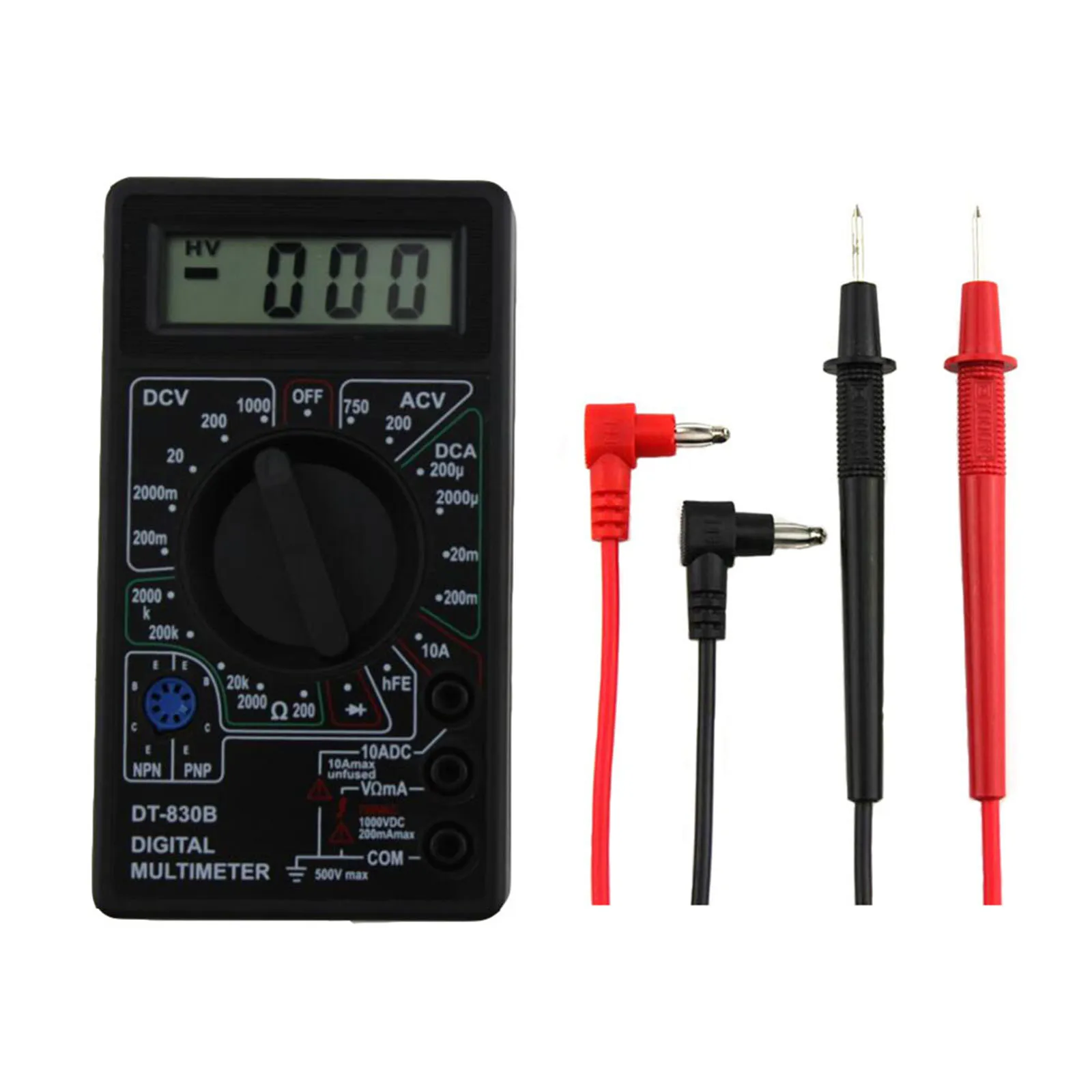 Brand New Digital Multimeter For ANENG Black CAT II DC Voltage: 200mV/2000mV/20V/200V/1000V AC Voltage: 200V/750V
Brand New Digital Multimeter For ANENG Black CAT II DC Voltage: 200mV/2000mV/20V/200V/1000V AC Voltage: 200V/750V