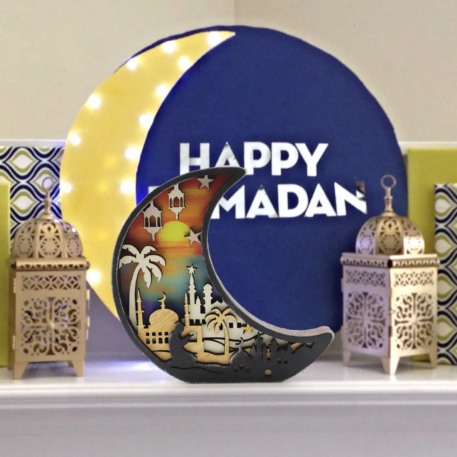 Ramadan Decor Ramadan Mubarak Eid Decorations Wooden Moon Star Castle OrnamentRamadan Moon Star Castle Pendant Tabletop Decor
Ramadan Decor Ramadan Mubarak Eid Decorations Wooden Moon Star Castle OrnamentRamadan Moon Star Castle Pendant Tabletop Decor