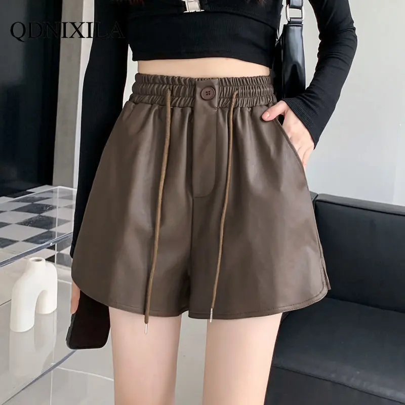 2022 Autumn Winter Wide-leg Leather Shorts Women's Boots Pants Loose Elastic Waist Slimming A Pants Shorts with Free Shipping
2022 Autumn Winter Wide-leg Leather Shorts Women's Boots Pants Loose Elastic Waist Slimming A Pants Shorts with Free Shipping