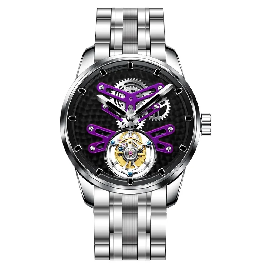 AESOP Mens Skeleton Tourbillon Chronograph Watch Male Mechanical Hand Winding Movement Watch Metal Steel Strap Sapphire Glass
AESOP Mens Skeleton Tourbillon Chronograph Watch Male Mechanical Hand Winding Movement Watch Metal Steel Strap Sapphire Glass