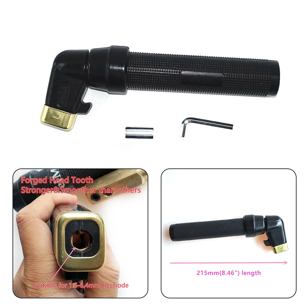 Twisted Electrode Holder 1.6-6.4mm 215mm Black For 12-75sqmm Cables For MMA Welding Forged Copper Head Forging
Twisted Electrode Holder 1.6-6.4mm 215mm Black For 12-75sqmm Cables For MMA Welding Forged Copper Head Forging
