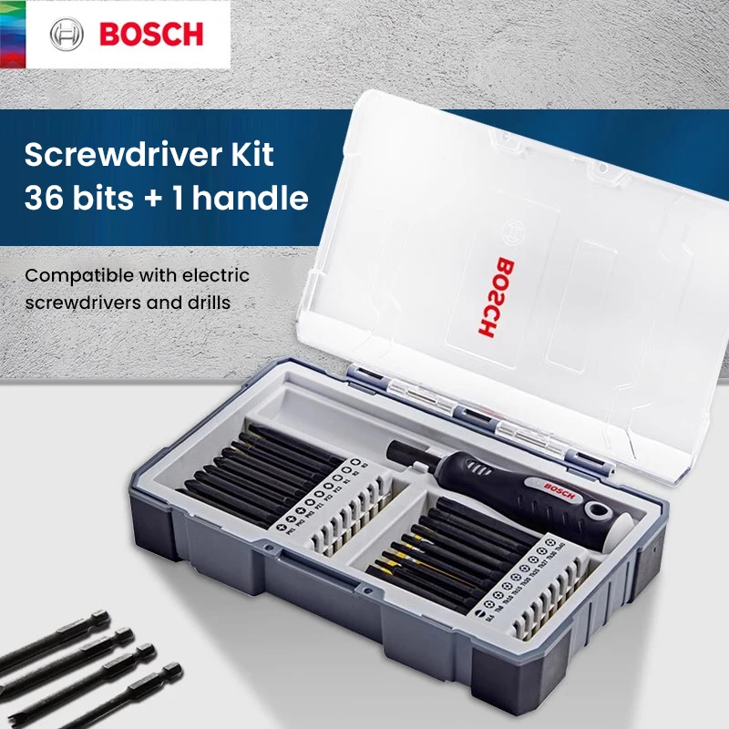 Набор отверток Bosch 75 мм, 37 шт., электрические сверла S2 с 1 ручкой, совместимые с электрической отверткой и дрелями
Набор отверток Bosch 75 мм, 37 шт., электрические сверла S2 с 1 ручкой, совместимые с электрической отверткой и дрелями