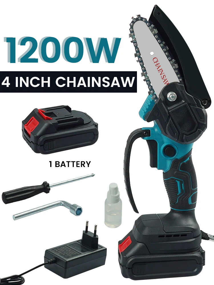 88VF 1200W Mini Cordless Electric Saw One-Hand Chainsaw with Battery Indicator Rechargeable Woodworking for Makita 18V Battery
88VF 1200W Mini Cordless Electric Saw One-Hand Chainsaw with Battery Indicator Rechargeable Woodworking for Makita 18V Battery