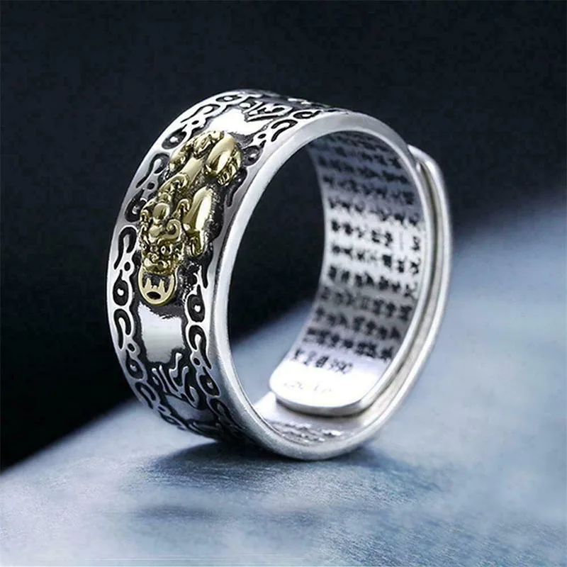 Feng Shui Pixiu Buddha Scripture Chunky Rings for Man Anti-stree Emo Healing Jewelry Opening Adjustable Ring Gift Freeshipping 
Feng Shui Pixiu Buddha Scripture Chunky Rings for Man Anti-stree Emo Healing Jewelry Opening Adjustable Ring Gift Freeshipping