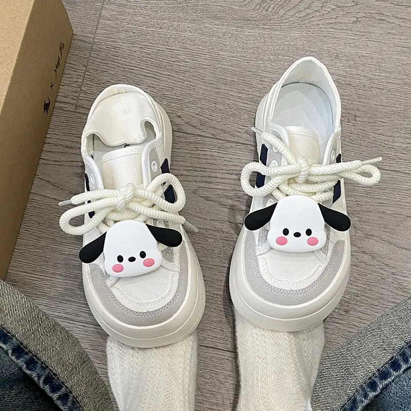 Kawaii Shoes Sanrio Pochacco Casual Little White Shoes for Women 2023 New Thick Sole Versatile Mango Head Canvas Shoes
Kawaii Shoes Sanrio Pochacco Casual Little White Shoes for Women 2023 New Thick Sole Versatile Mango Head Canvas Shoes