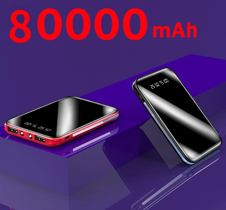 Mini Powerbank 80000mAh External Battery Portable Charger LED Illuminators Digital Display Mobile Power One-way Fast Charger
Mini Powerbank 80000mAh External Battery Portable Charger LED Illuminators Digital Display Mobile Power One-way Fast Charger