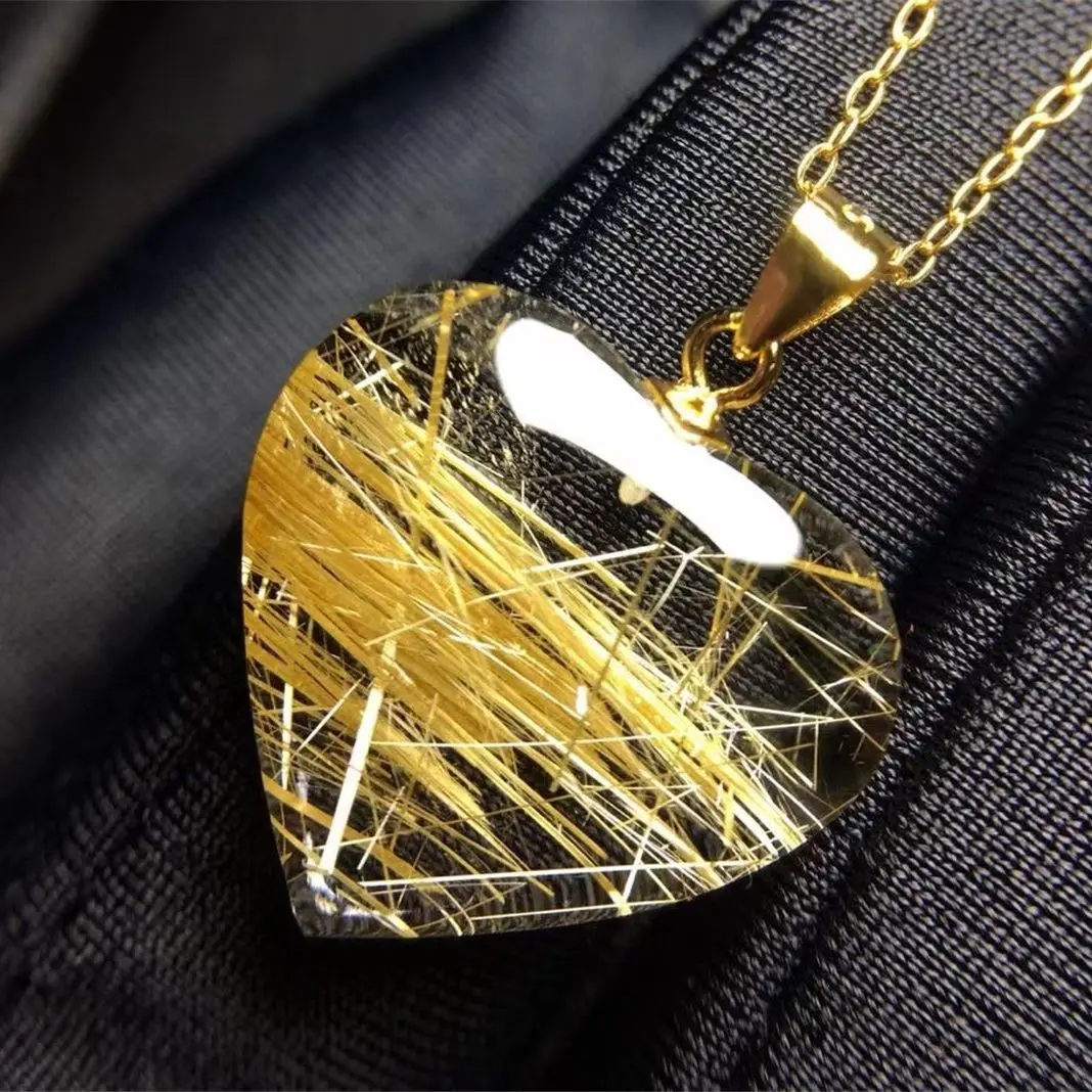 Natural Gold Rutilated Quartz Pendant 18K Gold For Woman Lady Man Beauty Love Gift Crystal 18x17x4mm Beads Stone Jewelry AAAAA
Natural Gold Rutilated Quartz Pendant 18K Gold For Woman Lady Man Beauty Love Gift Crystal 18x17x4mm Beads Stone Jewelry AAAAA