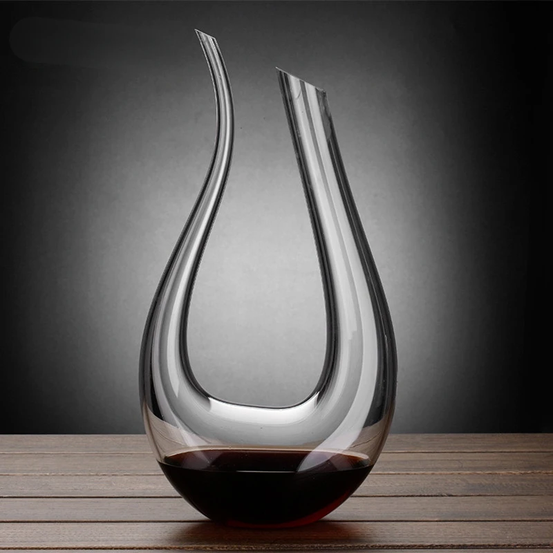 

Высококачественный Хрустальный U-образный Графин для вина объемом 1000 мл, Подарочная коробка, графин в виде лебедя, графин, креативный винный...