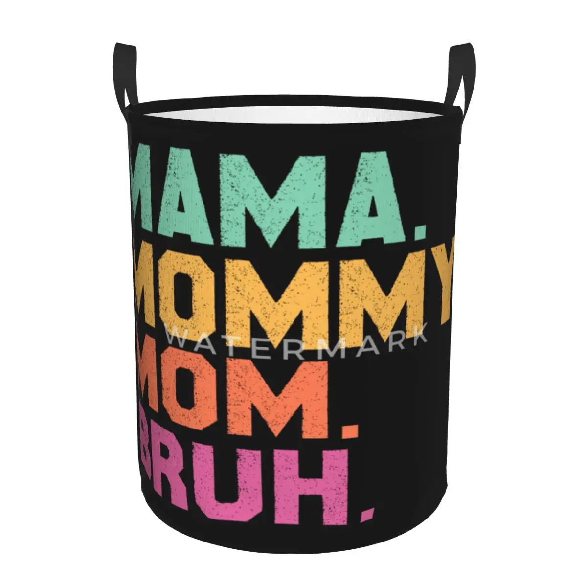 

Mama Mommy Mom Bruh Mother's Day Vintage Circular hamper,Storage Basket With Two handlesGreat for kitchens books