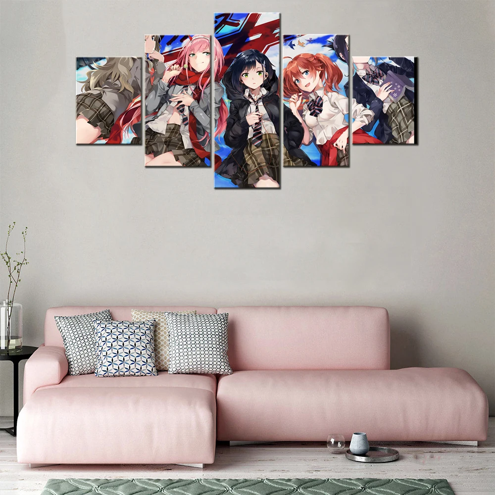 Modular Prints Pictures Home Decoration Painting Canvas 5 Piece Darling Girls Anime Figure Poster Framework Wall Art Living Room
Modular Prints Pictures Home Decoration Painting Canvas 5 Piece Darling Girls Anime Figure Poster Framework Wall Art Living Room