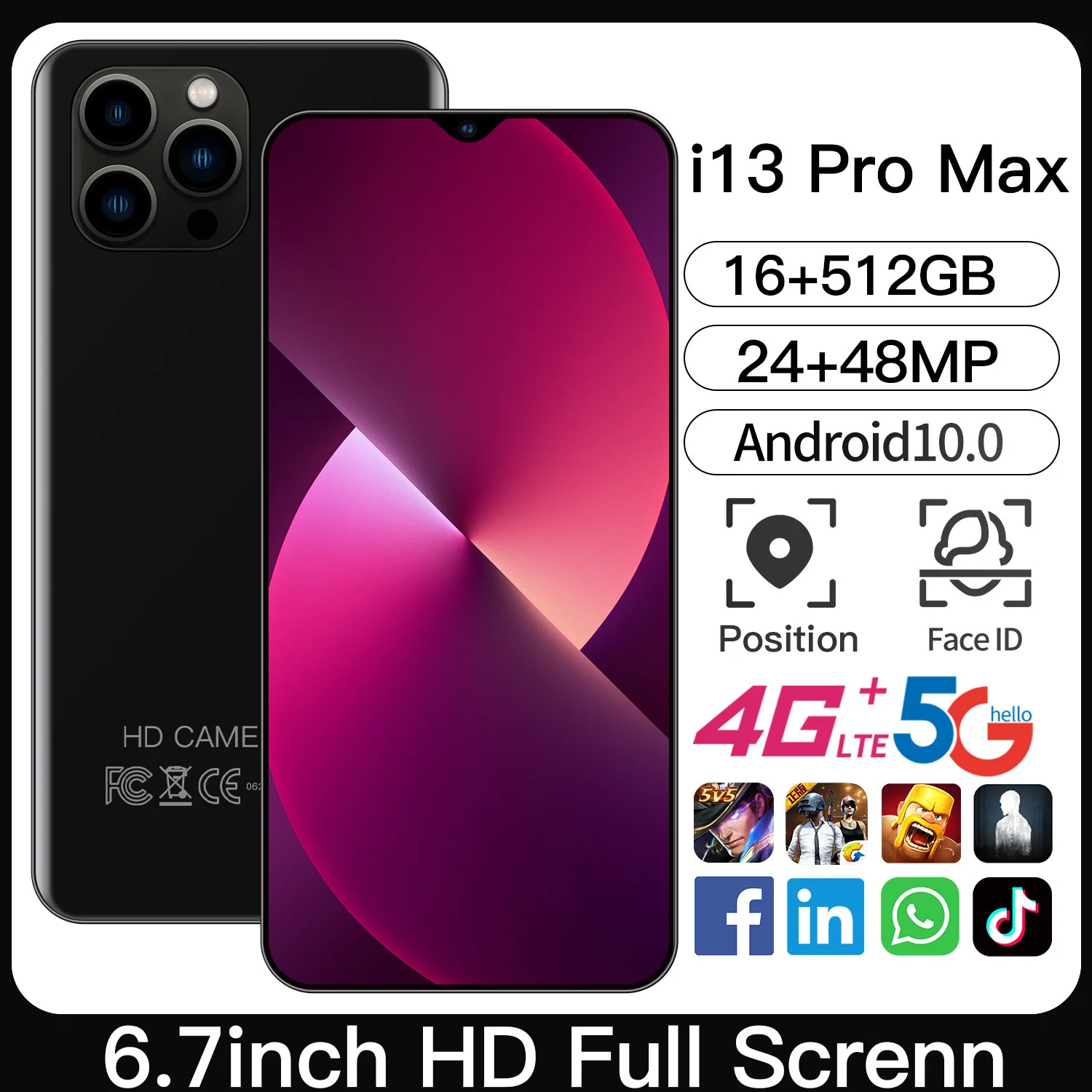 Global version phone i13 pro max dual 6.7 Inch 6000mah 16gb+512g deca core unlocked android cell phones 5g smartphone
Global version phone i13 pro max dual 6.7 Inch 6000mah 16gb+512g deca core unlocked android cell phones 5g smartphone