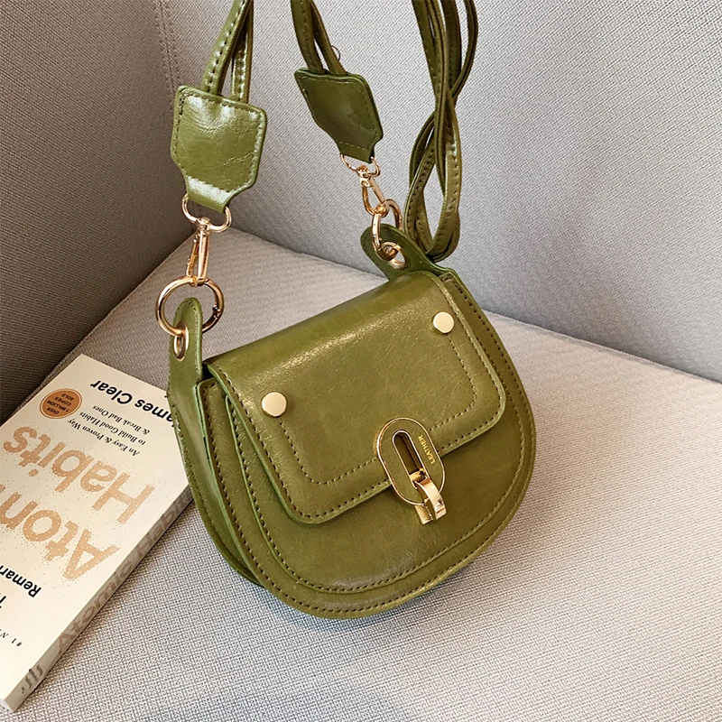 Green Design Mini Women Crossbody Bag PU Leather Semicircle Saddle Bags Luxury Vintage Shoulder Bags For Ladies Handbags Purse
Green Design Mini Women Crossbody Bag PU Leather Semicircle Saddle Bags Luxury Vintage Shoulder Bags For Ladies Handbags Purse