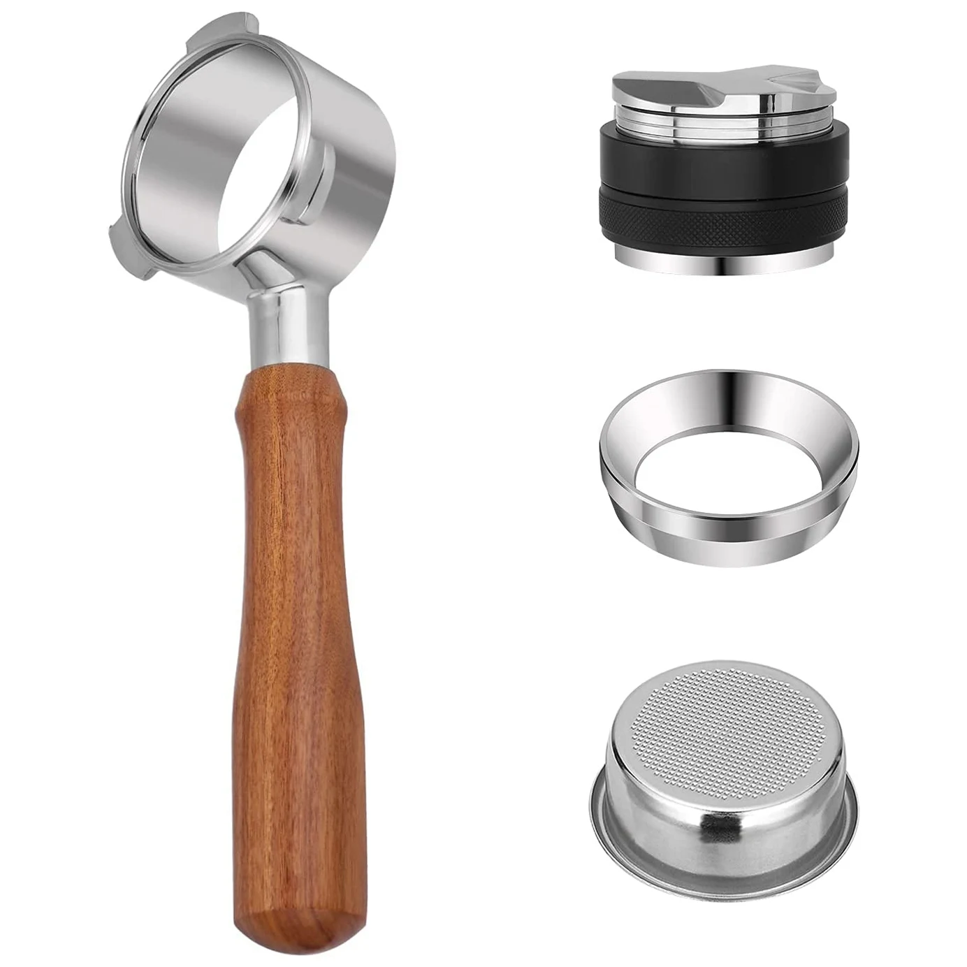 54mm Bottomless Portafilter for Breville 8 Series, Stainless Steel Coffee Espresso Machine Wood Handle Set of 4
54mm Bottomless Portafilter for Breville 8 Series, Stainless Steel Coffee Espresso Machine Wood Handle Set of 4