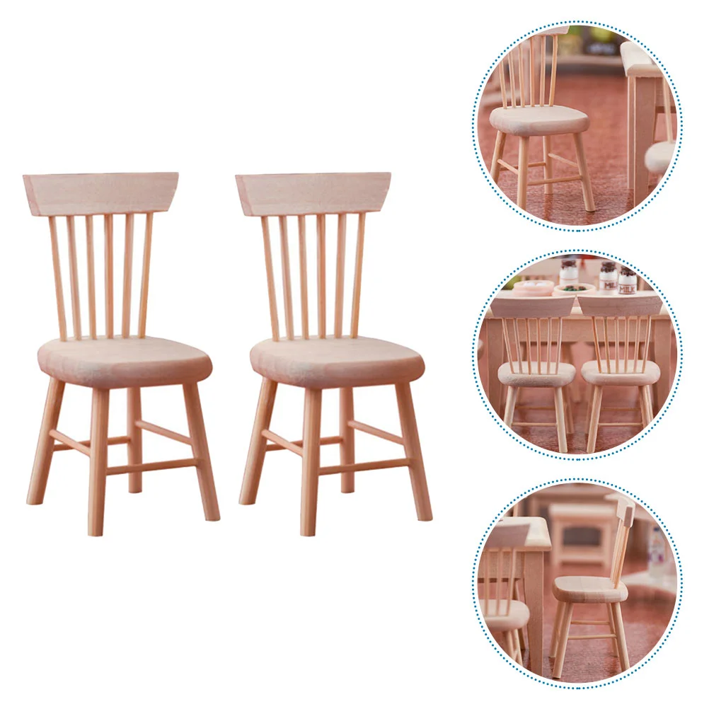 2 Pcs Dollhouse Chair Tiny Wooden Ornament Cake Decorations Decorate Small Furniture Landscape Props Toy Toys Miniature
2 Pcs Dollhouse Chair Tiny Wooden Ornament Cake Decorations Decorate Small Furniture Landscape Props Toy Toys Miniature