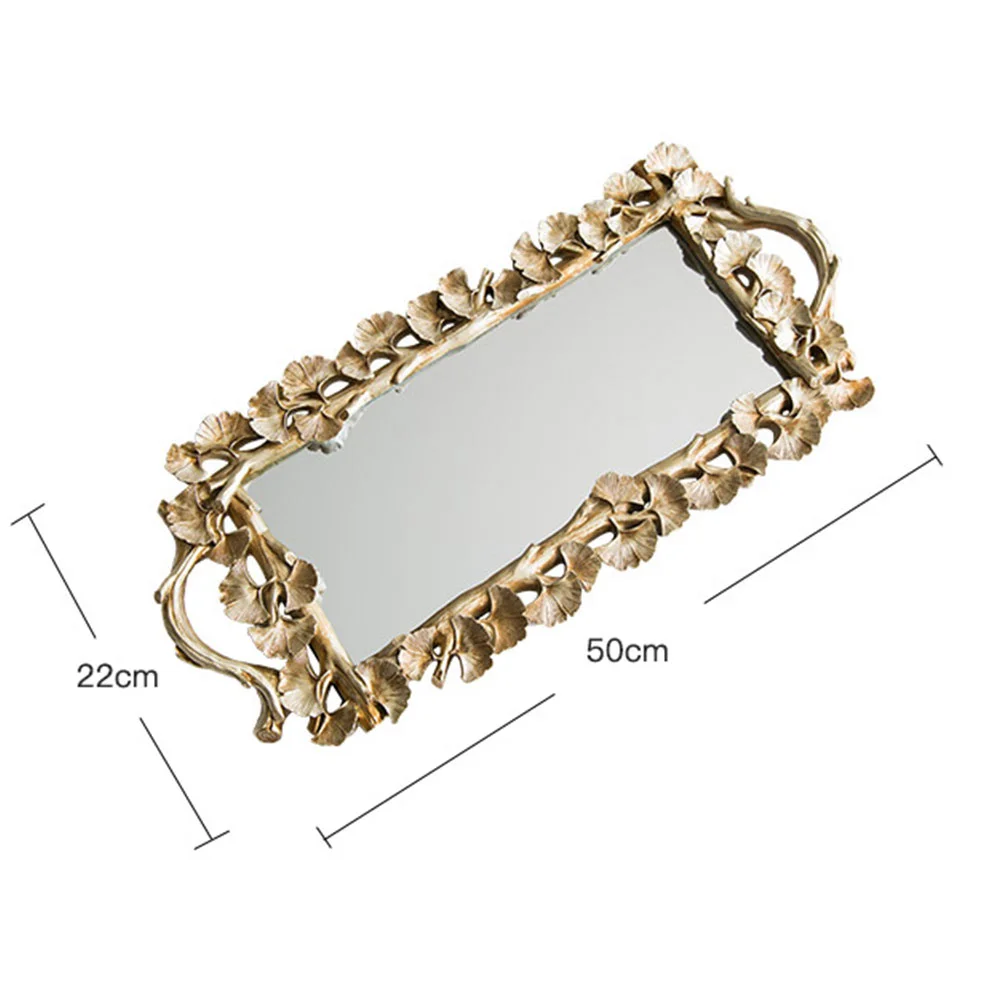 1Pc Rectangular Gingko Leaf Retro Carved Tray Mirror Tea Fruit Dessert Coffee Dessert Table Storage Tray(Golden)
1Pc Rectangular Gingko Leaf Retro Carved Tray Mirror Tea Fruit Dessert Coffee Dessert Table Storage Tray(Golden)