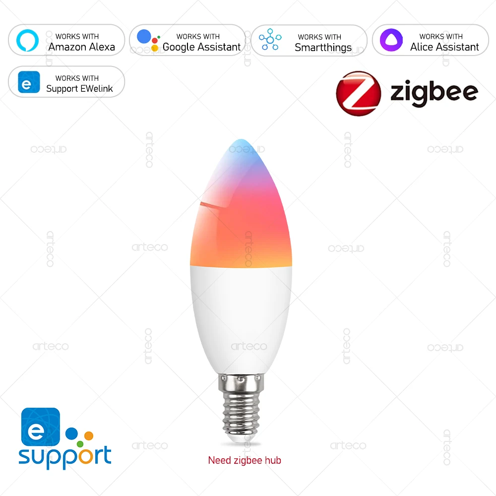 Умная светодиодная лампа-свеча Ewelink E14 RGB 3000-6500K
Умная светодиодная лампа-свеча Ewelink E14 RGB 3000-6500K