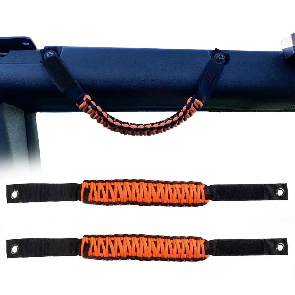 2Pcs Roll Bar Paracord Grab Handles Braided Armrest Mounting Grip Handle With Magic Tape Compatible For Ford Bronco 2021-2022 
2Pcs Roll Bar Paracord Grab Handles Braided Armrest Mounting Grip Handle With Magic Tape Compatible For Ford Bronco 2021-2022