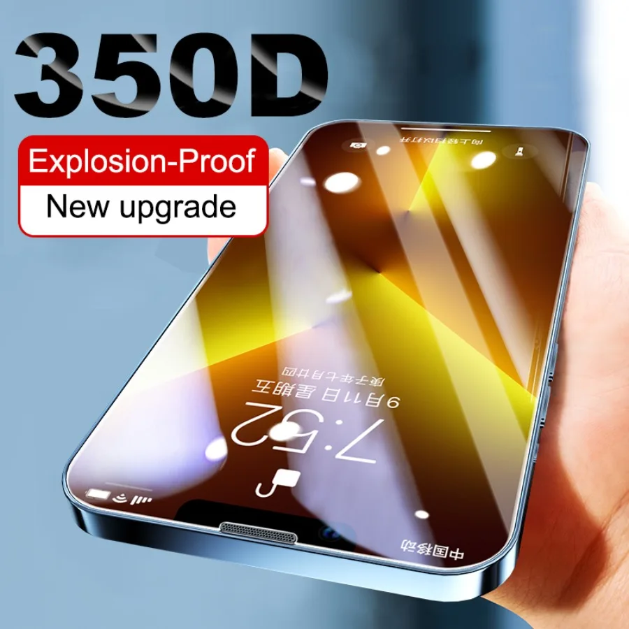

350D Curved Edge Screen Protectors For iphone 11 Pro Max 12 13 Mini 15 14Plus Tempered Glass for iphone XS Max XR 7Plus 8 Film