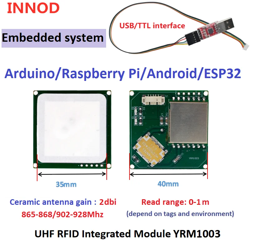 Модуль RFID считыватель YRM100 UHF ultrarfid
Модуль RFID считыватель YRM100 UHF ultrarfid
