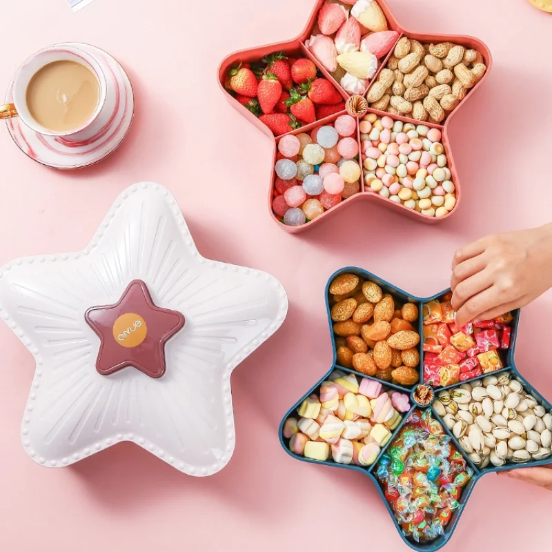Five-pointed Star Candy Storage Box Colorful Flower Shape Fruit Nuts Tray Bowl Snacks Organizer for Food Container Storage Bins
Five-pointed Star Candy Storage Box Colorful Flower Shape Fruit Nuts Tray Bowl Snacks Organizer for Food Container Storage Bins