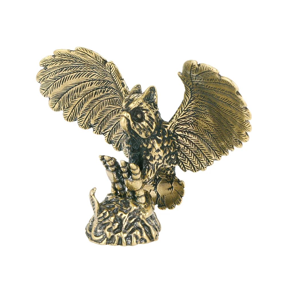 

Owl Animal Sculpture Brass Statue Figurine Bird Decoration Figurines Gifts Luck Good Decor Miniature Figure Metal Vintage Wealth