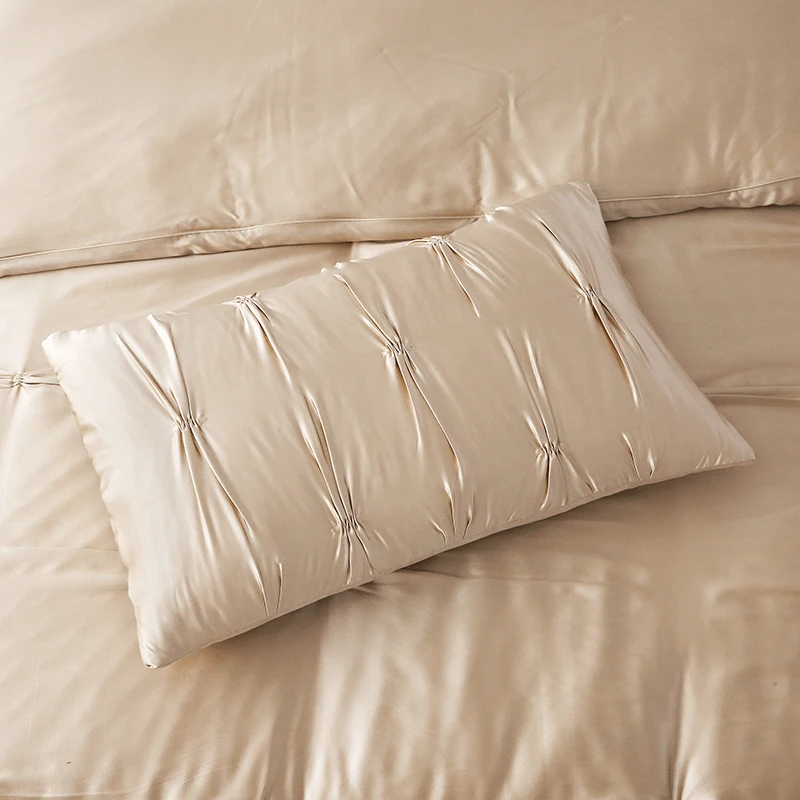Cnsilk 00% Silk Double-sided Zip-up Pleat Twisted Pillowcase Pillow Case Single