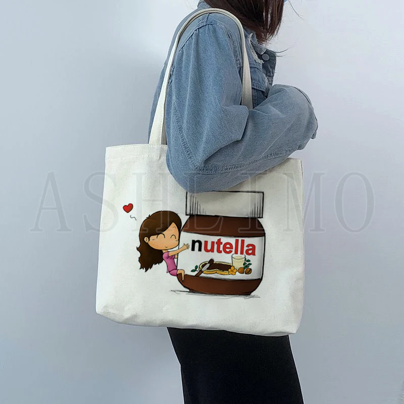 Cute Bread Nutella Kawaii High capacity Graphic Cartoon Print Shopping Bags Girls Fashion Casual cotton canvas Pacakge Hand Bag
Cute Bread Nutella Kawaii High capacity Graphic Cartoon Print Shopping Bags Girls Fashion Casual cotton canvas Pacakge Hand Bag