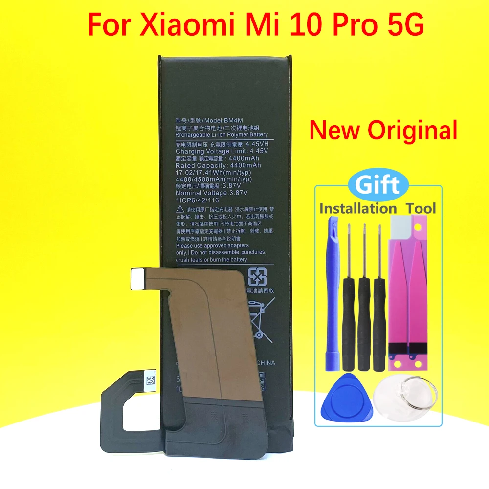

Новый оригинальный аккумулятор BM4M BM4N для Xiaomi Mi 10 Pro 5G/ 10Pro Mi10 5G высококачественный телефон с бесплатными инструментами + номер для отслеживан...