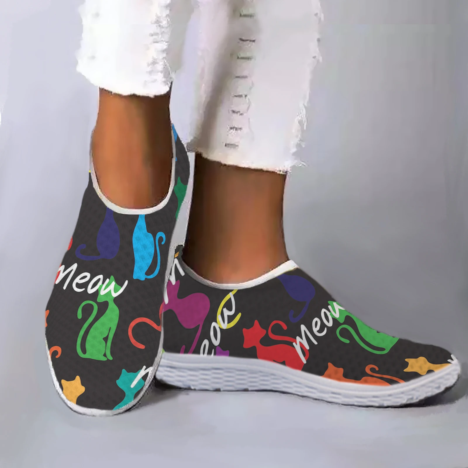 INSTANTARTS Trendy Cat Print Lightweight Breathable Mesh Shoes Rainbow Print Loafers Soft Sole Slip On Shoes Walking Shos
INSTANTARTS Trendy Cat Print Lightweight Breathable Mesh Shoes Rainbow Print Loafers Soft Sole Slip On Shoes Walking Shos