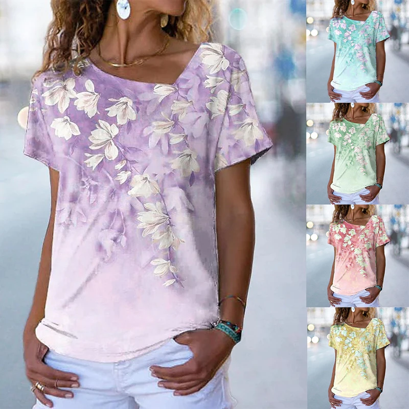 2022 Women's Floral Theme 3D Printed Painting T Shirt CasuaL V Neck Basic Tee Summer Fashion Tops
2022 Women's Floral Theme 3D Printed Painting T Shirt CasuaL V Neck Basic Tee Summer Fashion Tops