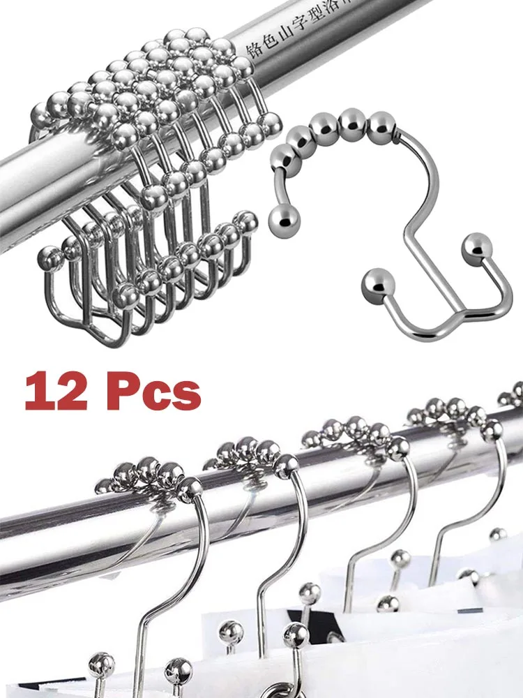 12Pcs Shower Curtain Hooks Rust Shower Metal Double Glide Rollers Hook Home Garden Window Treatments Hardware Curtain Rods
12Pcs Shower Curtain Hooks Rust Shower Metal Double Glide Rollers Hook Home Garden Window Treatments Hardware Curtain Rods