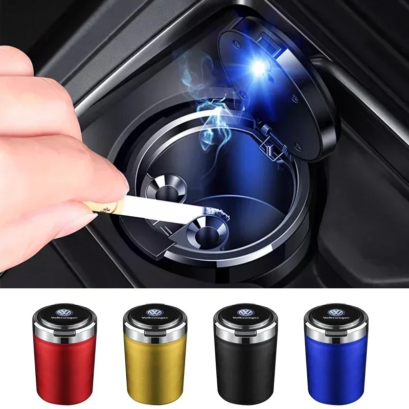 Пепельница с логотипом автомобиля со светодиодной подсветкой для Volkswagen VW Jetta Polo T4