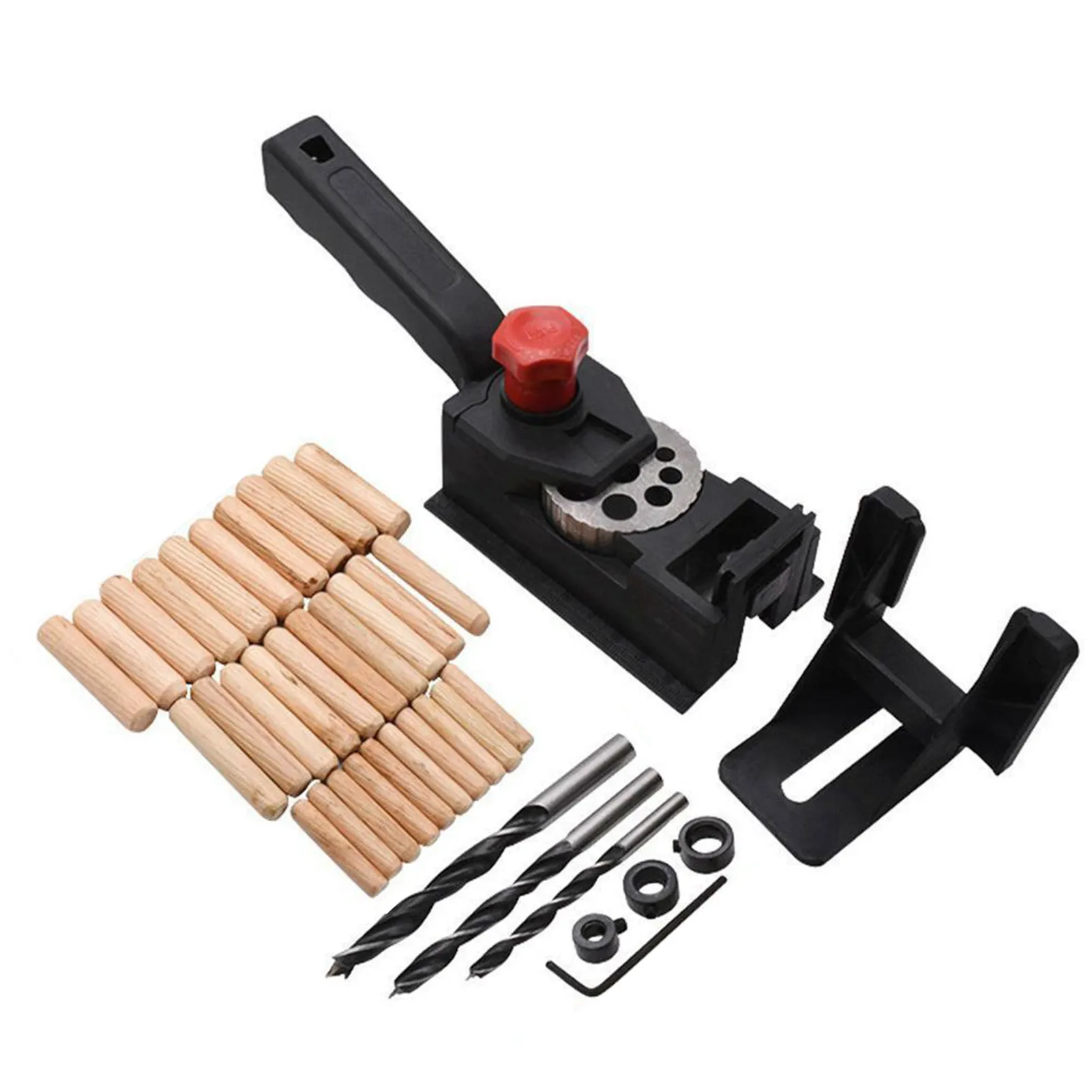 Pocket Jig Pocket Hole Jig System Kit Including Punch Locator 3 Threaded Rods 3 Drill Bit With 3 Stop Rings 30 Wooden Plugs
Pocket Jig Pocket Hole Jig System Kit Including Punch Locator 3 Threaded Rods 3 Drill Bit With 3 Stop Rings 30 Wooden Plugs