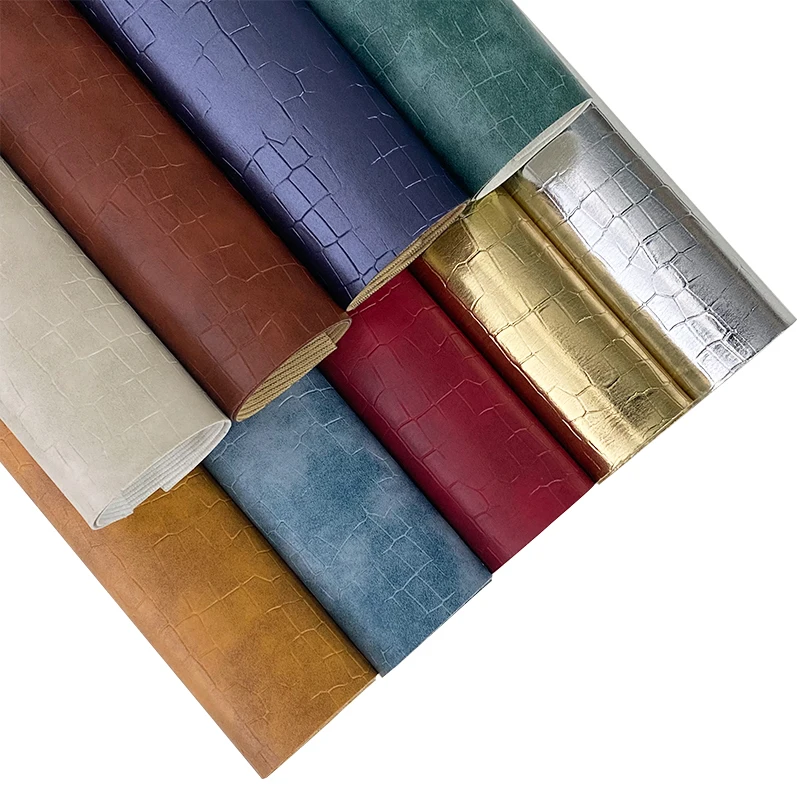 

46*135CM XHT-412197 Pearlescent Elastic Soft Cracked Turtle Shell Grain Faux Leather Fabric for Tote Sofa Lady Bag Wallet