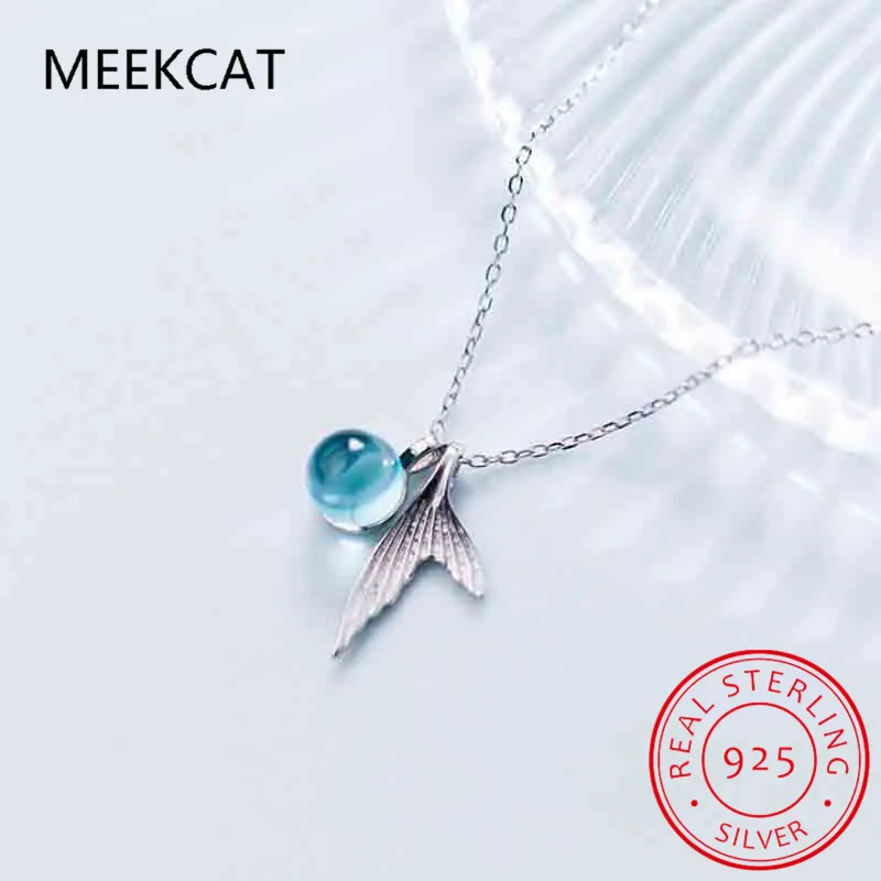 MEEKCAT 925 Sterling Silver Mermaid Pendant Necklace Blue Crystal Necklace Colar de Prata For Women Fine Jewelry New 2021
MEEKCAT 925 Sterling Silver Mermaid Pendant Necklace Blue Crystal Necklace Colar de Prata For Women Fine Jewelry New 2021