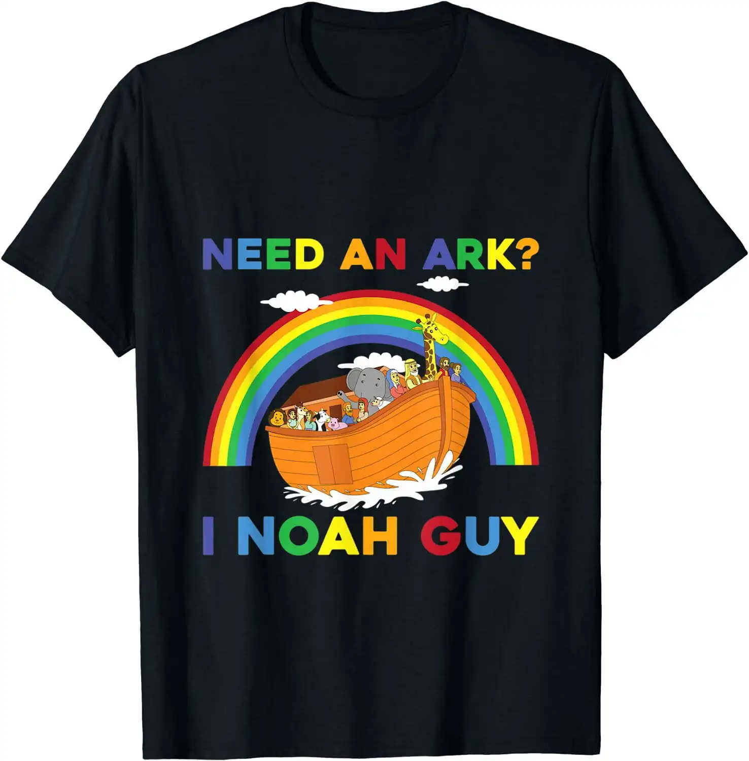 Забавная кристианская футболка с надписью Need an Ark I AI Guy черная большие длинные или