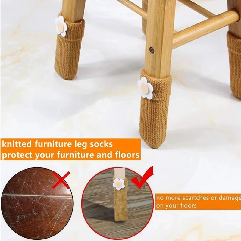 16Pcs Double Layered Chair Socks Table And Chair Foot Pad Foot Cover Protective Cover Knitted Elastic Table Leg Pads
16Pcs Double Layered Chair Socks Table And Chair Foot Pad Foot Cover Protective Cover Knitted Elastic Table Leg Pads