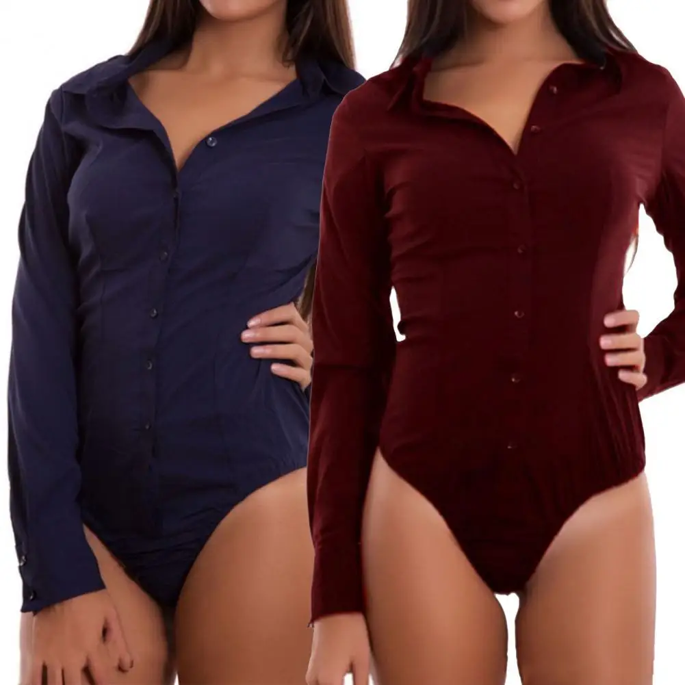 Fitted Bodysuit Breathable Shirt Bodysuit Single-Breasted Solid Color Sexy Button Bodycon Work Bodysuit
Fitted Bodysuit Breathable Shirt Bodysuit Single-Breasted Solid Color Sexy Button Bodycon Work Bodysuit