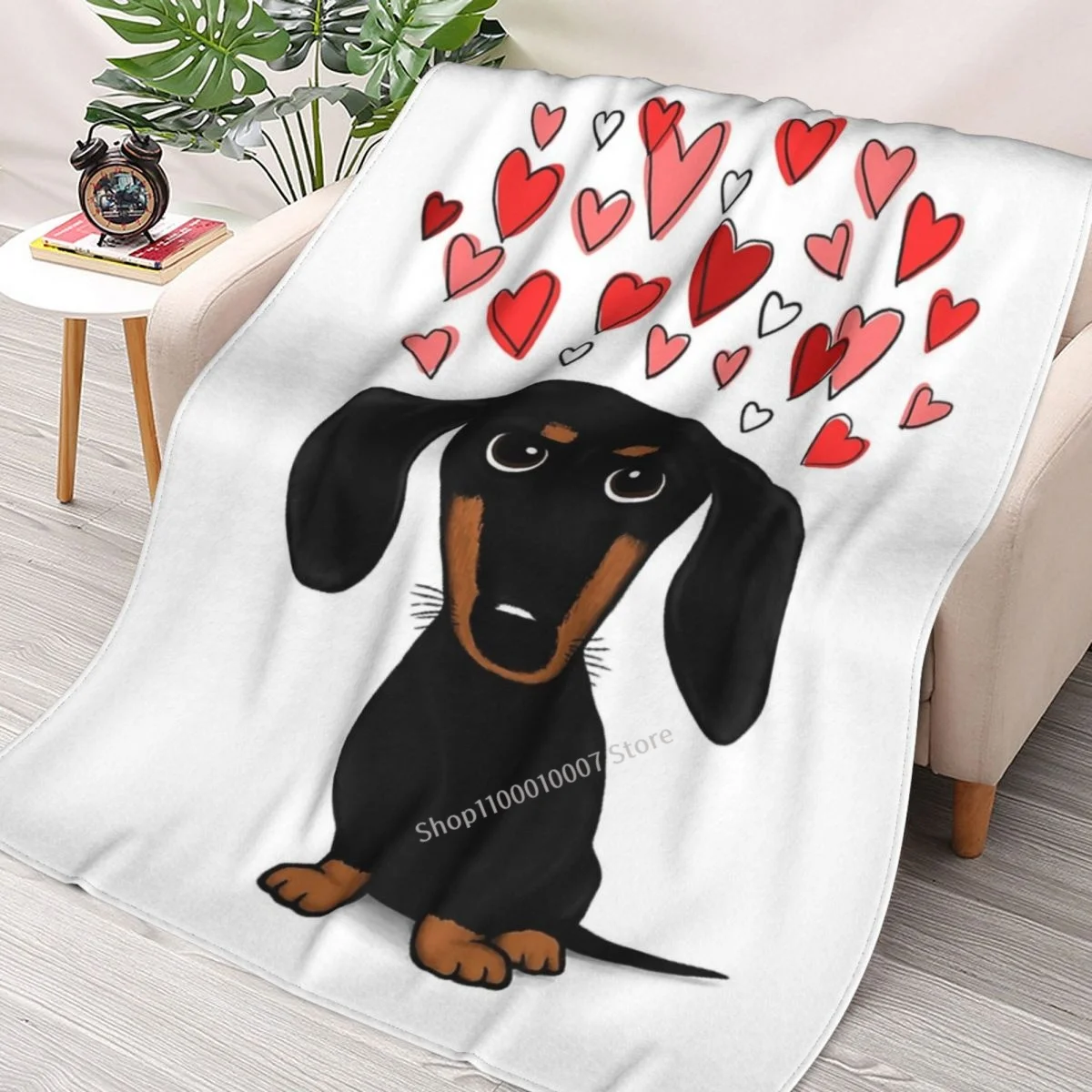 Black And Tan Dachshund With Valentine Hearts Cute Cartoon Wiener Dog Throw Blanket 3D printed sofa bedroom decorative blanket
Black And Tan Dachshund With Valentine Hearts Cute Cartoon Wiener Dog Throw Blanket 3D printed sofa bedroom decorative blanket