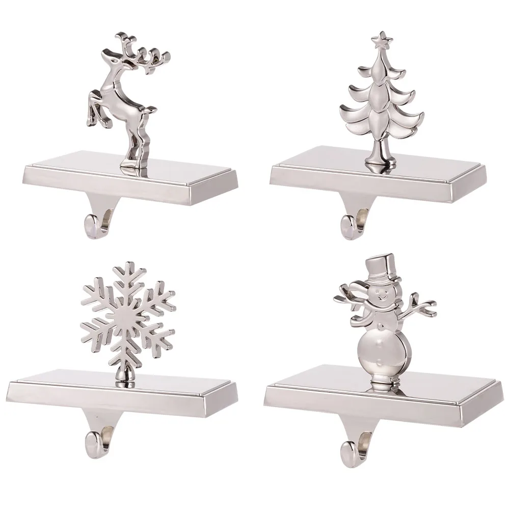 

Christmas Stocking Hooks Snowman Elk Mantel Hooks Fireplace Hanging Hooks Shelf Christmas Stocking Holders Decoration