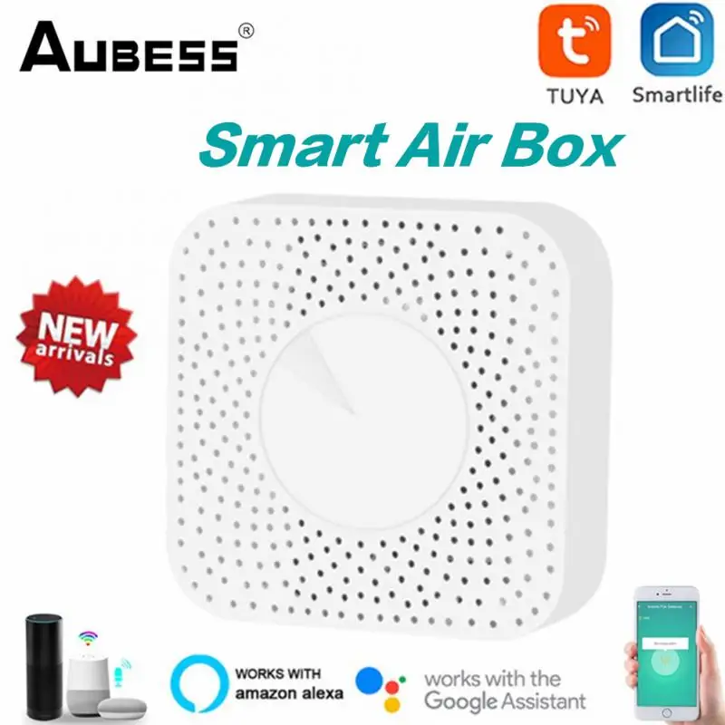 Tuya Wif Smart Air Box Sensor VOC/PM2.5/CO2 Detector Air Quality Monitor Automation Alarm Detector Temperature Humidity Sensor
Tuya Wif Smart Air Box Sensor VOC/PM2.5/CO2 Detector Air Quality Monitor Automation Alarm Detector Temperature Humidity Sensor