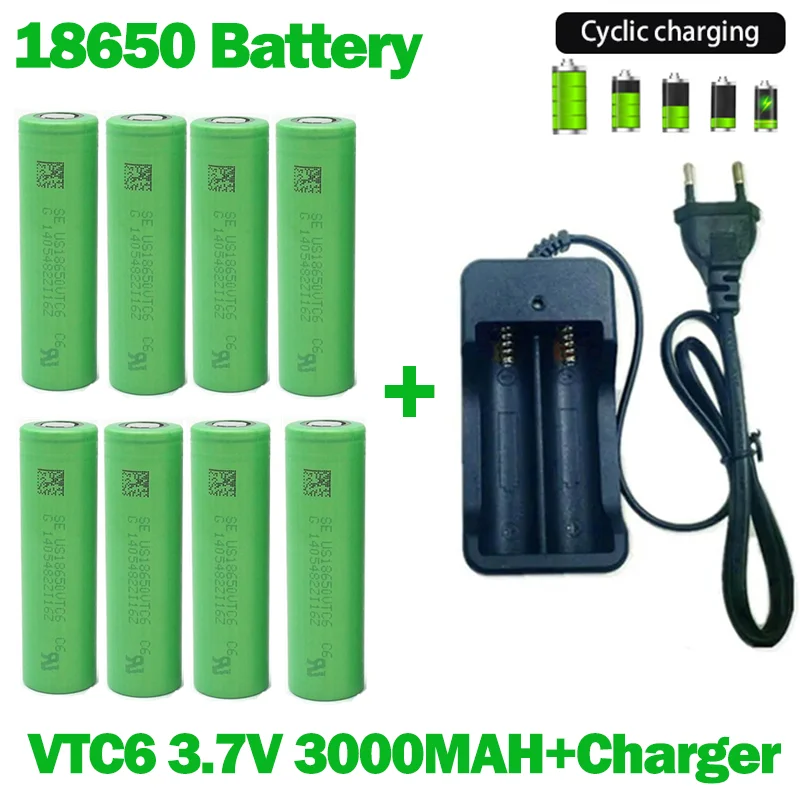 18650 Battery Free Shipping 2023NewBestselling VTC6 Li-ion 3.7V 3000MAH+Charger RechargeableBattery Suitable Screwdriver Battery
18650 Battery Free Shipping 2023NewBestselling VTC6 Li-ion 3.7V 3000MAH+Charger RechargeableBattery Suitable Screwdriver Battery